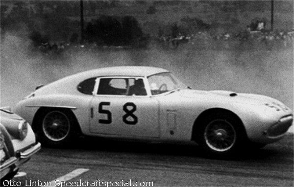 Otto Linton at a dusty start with the Siata 208CS in Watkins Glen 1953