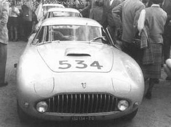Siata 208CS (#CS055) with its two sister cars at the 1952 Mille Miglia